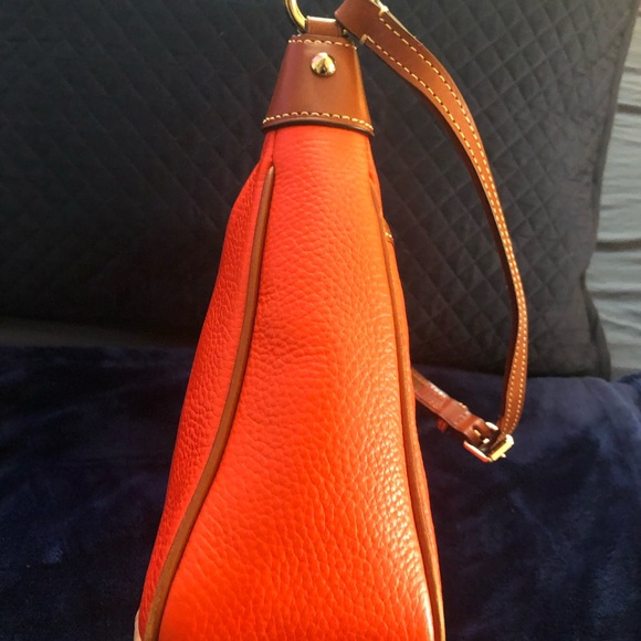 Orange Pebble Grain AWL Dooney &Bourke Double Strap Purse - Picture 9 of 13